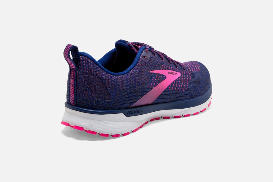 Revel 4 Road Brooks Running Shoes NZ Womens - Blue/Pink - POEIBA-658